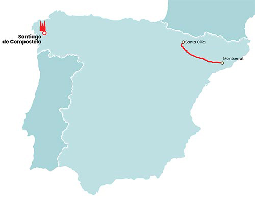 Mapa: Camiño Catalán por San Juan de la Peña