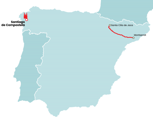 Map: Catalan Way through San Juan de la Peña